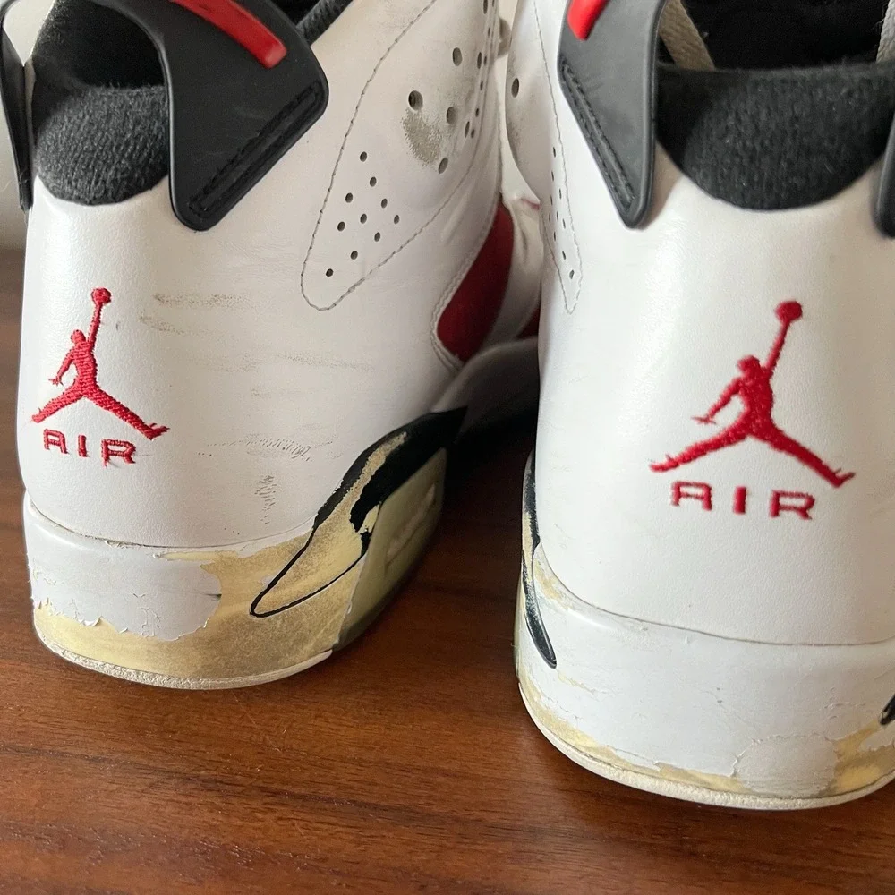 Air Jordan 6 Retro Carmine 2014 Size 12 Red White Black OG Box 384664-001